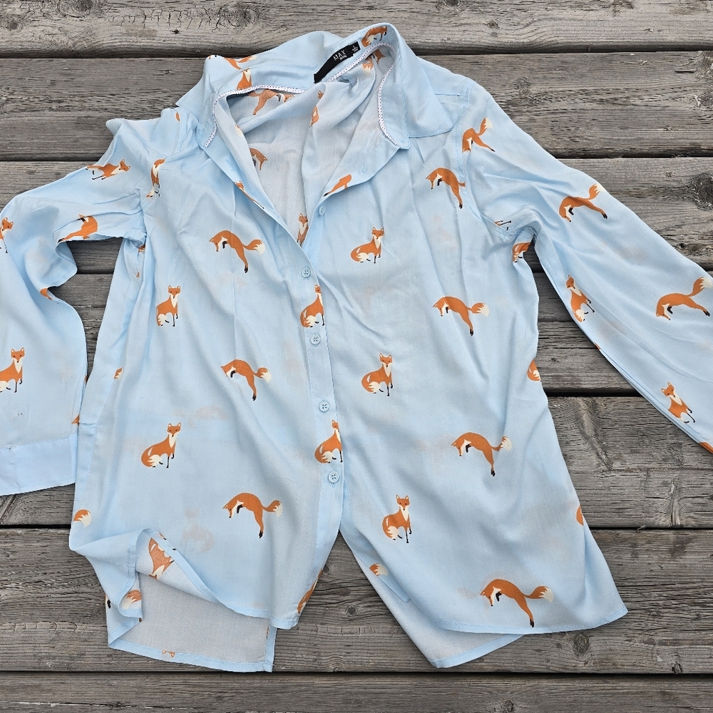 Fox Print Women's Blouse